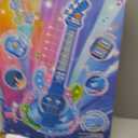 Kids Guitar and Microphone Set, Toy Guitar with Adjustable Volume and Strap, Microphone with Stand and Color Light, Toddler Musical Instrument for 3-5 5-9, Kids Karaoke Machine for Boy Girls(Blue)