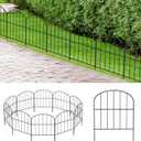 OUSHENG Small Decorative Garden Fence, 29ft (L) x 16.5in (H) Fencing, Rustproof Metal Wire Panel Border Animal Barrier for Dog, Flower Plant Edging for Yard Backyard Outdoor, Arched