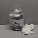 Cremation Urns for Human Ashes Adult Female & Male, Funeral Urn for Ashes for Women & Man, Decorative Urns for Burial, Purple Flower, Hummingbird Urns for Women, White - Large