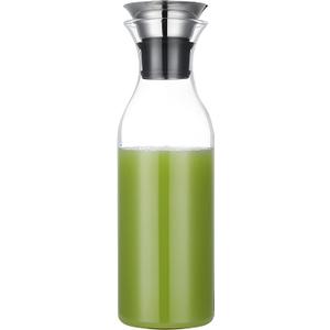 Karafu 50 Ounces/1.5 Liter Glass Carafe with Lid, Borosilicate Glass Pitcher for Hot/Cold Water, Ice Tea and Juice Beverage