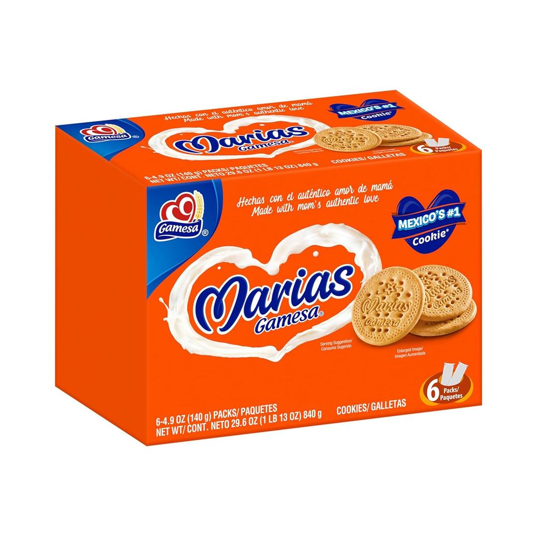 4 x Gamesa Marias Cookies 4.9oz Sleeves, 29.6oz Total (Pack of 6) (Packaging May Vary)