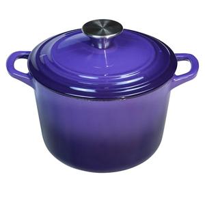 Dutch Oven Pot with Lid 2.8 qt Cast Iron Dutch Oven for Bread Baking Purple Enameled Cast Iron Rice Pot with Handels