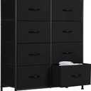 Black Dresser for Bedroom Tall, 8 Drawer Storage Organizer