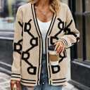 PRETTYGARDEN Women's Spring Fall Chunky Knit Cardigan Sweaters Casual Open Front Button Up Winter Coats Outerwear (XL)