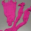 RSLOVE Women Lingerie Fishnet Teddy Bodysuit Sparkle Rhinestone Mesh Lingerie with Thigh High Stockings (Pink)