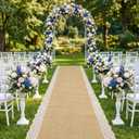 Breling 3.3ft x 23ft Burlap Wedding Aisle Runner Outdoor for Wedding Ceremony Wide Natural Jute Rustic Burlap Aisle Runner with Lace for Outside Beach Lawn Garden Church Reception
