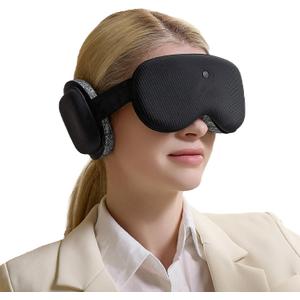 CLOZIA Sleep Headphones Wireless Bluetooth, White Noise Bluetooth Sleep Mask with 12 Soothing Sound, Sleep Mask with Bluetooth Headphones for Travel Yoga Office Meditation, Black