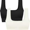 Square Neck Padded Sports Bra, Push Up Sports Bra for Women, Cute Comfy Seamless Scoop U Back Low Impact Workout Gym Yoga Bra Size M