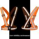 5 Pack Mount Marter Reflective Vest, Lightweight Safety Vest For Women, Men And Kids, Adjustable Reflective Running Vest With 360 High Visibility For Running, Cycling, Motorcycle, Orange 1-2