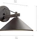 Kichler Ripley 12" Outdoor Wall Light in Olde Bronze, 1-Light Exterior Wall Sconce, (12" W x 10" H), 49061OZ