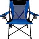 Kijaro Dual Lock Folding Camp Chairs - Versatile for Sports, Outdoors & Lawns - Locks Positions - Maldives Blue