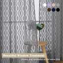 Aiyufeng Extra Long Grey Sheer Curtains 96 Inches Long for Bedroom 2 Panels Set, Farmhouse Wavy Line Light Filtering Clip Jacquard Solid Voile Living Room Curtains, Dual Rod Pocket, 40" Wx96 L Inches