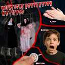 Outvita 2 Pack Hanging Halloween Skeleton Decorations Outdoor, Scary Swinging Grim Reapers for Best Halloween Outdoor Decor with Lighted Up Eyes, Creepy Haunted House Prop, Party Supplies