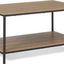Amazon Basics Rectangular Coffee Table with Bottom Shelf, Living Room Center Table, Wooden, 19.9" D x 31.5" W x 16.5" H