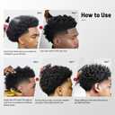 Wave Pomade Twist Sponge Brush Twist Styler Comb for Black Men - Washable Afro Curl Sponge Racket for Barbers & Daily Use, Ideal for Curly, Coiled, 4C Hair - Hair Pick Comb Rose Water Spray Set