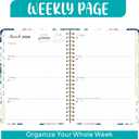 Daily Planner 2025-2026, Weekly & Monthly Planner,July 2025 - June 2026 Day Planner, 6.2 x 8.25 Flexible CoverWirebound Note Pages with Monthly Tab, Back Pocket, Premium Paper,(Flower B08)