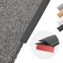 Flexible PVC Carpet Edge Trim Strip, Self Adhesive, Cuttable Carpet & Floor Transition Strip from Carpet to Tile, Waterproof Edging for Rugs & Mats, High Traffic Safety, for Carpet Thickness Within 5mm (6.6Ft, Black)