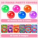 JOYIN 30 PCS Valentine's Day Sensory Stress Balls with Cards, Anxiety Relief for Adult, Valentine's Party Favors, Gift Exchange Rewards