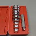 10pcs Bearing Race and Seal Driver Set, Bearing Press Kit with 1pc Driver Handle and 9pcs Disk Adapters for Mounting Automotive Wheel Hubs