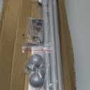 Authandis Silver Curtain Rods for Windows with Brackets,5/8 Inch Diameter Small Window Curtain Rod Adjustable 32 to 48 Inches, Easy Install Drapery Rods, Gray