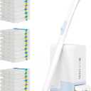 AIR U+ Disposable Toilet Brush Wand for Scrubbing Bubbles Flushable Refills, Wall Mount Toilet Cleaning System with 24 Refills + 1 Toilet Wand + 1 Automatic Visual Caddy
