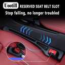 Car Seat Gap Filler, car in between seat catcher 2-Pack No-Drop Seat Side Gap Seam Filler Organizer, Universal filler between car seat and console (Black)