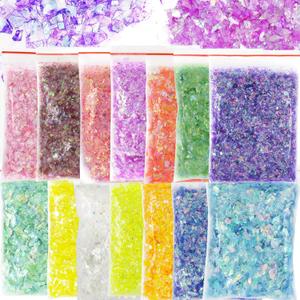 Bellelfin 14 Colors Resin Chunky Glitter Flakes Irregular Iridescent Sparkles Glitters Confetti Craft Supplies for Epoxy/Tumblers/Slime, Nail Art Design