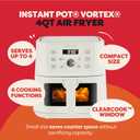 Instant Pot 4Qt VORTEX 6-in-1 Mini Air Fryer, Custom Program Options, Air Fry, Broil, Roast, Dehydrate, Bake, Reheat, Sea Salt, 4 Quarts
