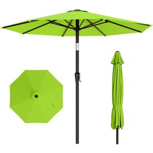 AreShark 10 FT Outdoor Patio Umbrella, Patio Table Umbrella with Push Button Tilt and Crank, Outdoor Patio Umbrellas with 8 Fiberglass Ribs, Patio Umbrellas for Market, Garden, Pool (Apple Green)