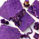 Knitgrip 5 Sheets Leather Glitter Construction Paper for Grad Caps Self Adhesive Grad Cap Topper Cover Decoration for DIY Graduation Hat Topper Scrapbook Craft Supplies, 9.8 x 9.8 Inch(Purple)