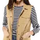 Allegra K Women's Zip Up Sleeveless Jacket Utility Anorak Outwear Cargo Vest (Large)