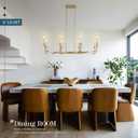 Gold Rectangular Chandelier 38in Linear Kitchen Island Chandelier Light Fixture 8 Light Gold Chandeliers Lighting for Kitchen Island Dining Room