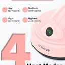 Calogy Mini Heat Press, Small Round Heat Press Machine 5" Diameter, Portable Iron 4 Levels Temp Max 410℉ for Heating Transfer Sublimation Crafts, DIY Coaster, Bag, Pillow, Ceramic (Baby Pink-5IN)