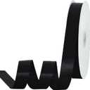 TONIFUL 7/8 Inch x 100yds Black Satin Ribbon Thin Solid Frabic Ribbons for Gift Wrapping, DIY Crafts Bows, Invitations, Floral Bouquets, Christmas Wedding Party Valentine's Decor,Halloween