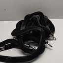 NovelBee 4pcs Black Velvet Stanchion Ropes with Black Hooks,6.6 Feet Stanchion Queue Barrier Ropes,Crowd Control Velvet Rope Safety Barriers for Party Decorations