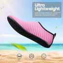 SEEKWAY Water Shoes Women Men Adult Quick-Dry Aqua Socks Barefoot Non Slip for Beach Swim River Pool Lake surf Black SK002(U) (6.5-7.5 Women/5.5-6.5 Men, 1e-stripe Pink-2)