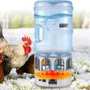 5 Gallon Chicken Waterer for Winter, Heated Chicken Waterer, Temp Controlling for Chickens, Ducks, Geese and Chicken Coop