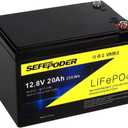 12V 20Ah Lithium LiFePO4 Deep Cycle Battery, 4000 Cycles Rechargeable Battery for Electric Scooter, Lighting, Power Wheel, Fish Finder with and More Built-in 40A BMS(Screw Terminal)