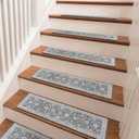 OJIA Extra Non-Slip Stair Treads for Wooden Steps 15PCS, 30"X8" Rubber Indoor Stair Runner Slip Resistant Stair Rugs Safety Mats for Dogs, Kids & Elders, Stairway Grip Step Treads, Gray