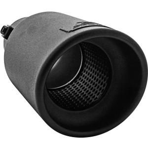 DC Sports EX-1012B Performance Bolt-On Resonated Muffler Slant Tip with Clamps and Adapters for Fitment on Most Cars, Sedans, and Trucks - Matte Black Powdercoat