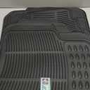 FH Group Automotive Floor Mats Solid ClimaProof for all weather protection Universal Fit Trimmable Heavy Duty fits most Cars, SUVs, and Trucks, 3pc Full Set Black