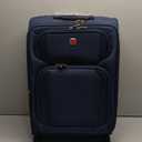 Laduga Softside Expandable Luggage with Large Steel Wheels Carry-On Luggage Suicase (Blue, 21-Inch)
