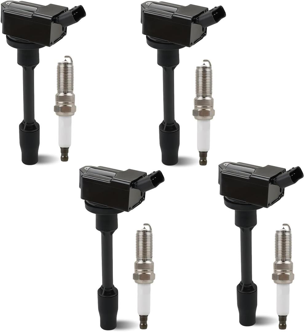 JDMON Ignition Coils Pack and Spark Plug Compatible with Toyota Prius L4 1.8L 2016 2017 2018 2019 2020 2021 Replacement for UF811 9091902272 3517-4Pcs