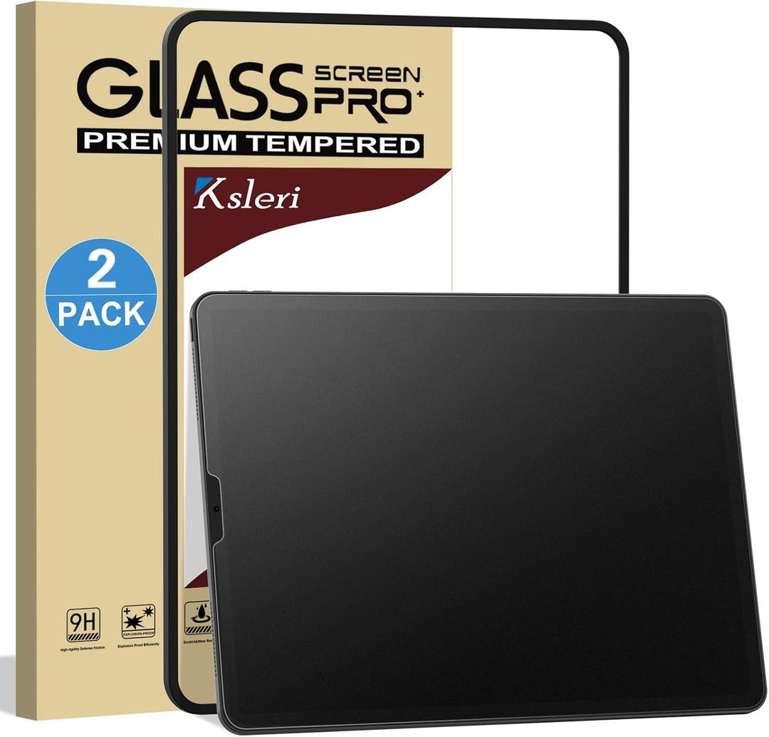 [2 Pack Matte Glass Screen Protector for iPad Air 5/iPad Air 4th Generation 10.9 Inch Bubble Free Anti-Glare Anti-Fingerprint Tempered Glass Film with Alignment Frame