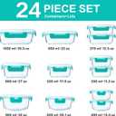 24-Piece Glass Food Storage Containers with Locking Lids,Glass Meal Prep Containers Set - Airtight Lunch Containers, Microwave, Oven, Freezer and Dishwasher,Green
