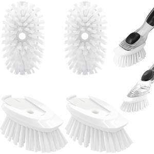 Dish Brush Refill, 4 Pack Dish Brush Replacement Head for OXO Dish Brush, Brush Dispenser Refill Fits Soap Dispensing Handle