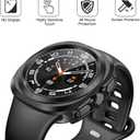 3 x Misxi 2-Pack Hard PC Screen Protector Case for Samsung Galaxy Watch Ultra (2025) 47mm, Anti-Slip Ultra-Thin Scratch Resistant Cover with Tempered Glass for Galaxy Watch 7 Ultra, Black