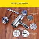 Stainless Steel Noodle Maker,Manual Pasta Machine Stainless Steel Pasta Maker Pasta Press Noodle Machine, kitchen Aid Accessories Pasta Tools
