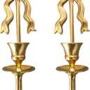 Brass Wall Candle Sconces Wall Decor Set of 2, Antique Gold Bow Candle Stick Holders,Wall Mounted Wall Decoration,for Living Room,Dining Room, Bedroom , No Candle (Gold 1)