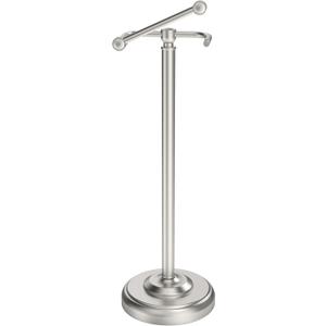 Toilet Paper Holder Stand, Brushed Nickel Toilet Paper Holder Free Standing, Post Pivoting Design & Stable Weighted Base SUS304 Stainless Steel for Bathroom(Mega Roll) (22"H - No Storage)